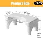 Adjustable Height Potty Step Stool for Adults, Non-Slip Bathroom Squat Aid, Removable Toilet Step for Colon Health, Portable Squat Stool, Family Health Accessory (White-2PCS) - Image 3
