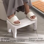 Adjustable Height Potty Step Stool for Adults, Non-Slip Bathroom Squat Aid, Removable Toilet Step for Colon Health, Portable Squat Stool, Family Health Accessory (White-2PCS) - Image 4