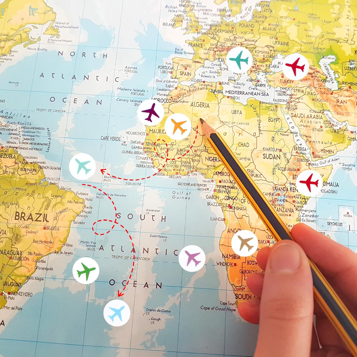 500 PCS Travel Airplane Planner Stickers, Mini Colorful Cute Plane Labels, Travel The Map Airplanes Mini Stickers for DIY Calendar Scrapbook Arts Decor - Image 6