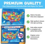 United States Puzzles for Kids Ages 4-6 - Educational Toys for 4+ Year Old Boys & Girls - 70pcs USA Map Kids Puzzle with 50 States & Capitals - Floor Jigsaw Puzzles - Gifts for Grandkids - Image 3