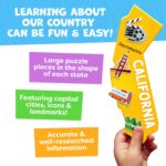 United States Puzzles for Kids Ages 4-6 - Educational Toys for 4+ Year Old Boys & Girls - 70pcs USA Map Kids Puzzle with 50 States & Capitals - Floor Jigsaw Puzzles - Gifts for Grandkids - Image 4