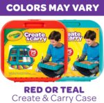 Crayola Create 'N Carry Travel Art Set for Kids (75pcs), 2-in-1 Lap Desk & Carrying Case, Holiday for Kids, Art Supplies Kit for Crafting, Drawing & Coloring - Image 4