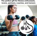 Gym Keychain, Black Dumbbell Kettlebell Barbell Plate Charms Gym Keychain Gift Motivational Fitness accessories for Men Women Sports Lovers Trainer Friends Family - Image 4