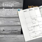 Undated Big Large Monthly Planner - Blank Calendar Book and Organizers 8.5 x 11 Inches - Black - Image 4
