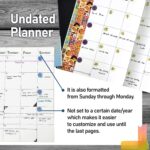 Undated Big Large Monthly Planner - Blank Calendar Book and Organizers 8.5 x 11 Inches - Black - Image 5