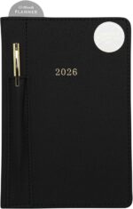 WORLD TRAVELER 2026 Planner - Weekly and Monthly Planner - 6x8 Planning Notebook & Calendar Agenda with Pen, Black Textured - Image 3