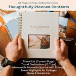Nook Theory Personalized Travel Journal for Women, Men - Linen Travelers Notebook, Adventure Book with Prompts, Perfect for Travel Gifts (Indigo) - Image 3
