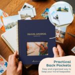 Nook Theory Personalized Travel Journal for Women, Men - Linen Travelers Notebook, Adventure Book with Prompts, Perfect for Travel Gifts (Indigo) - Image 10