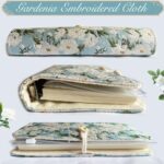 A6 Binder, Embroidered Flower Journal, Refillable Journal, 6 Ring Binder, 5"x7" Journal Cover, B6 Sketchbook, Travel Diary for Girl, White Gardenia, Budget Binder, Planner Binder - Image 3