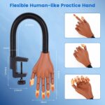 Magnetic Practice Hand for Acrylic Nails: Flexible Fake Nail Training Hand Practice - Manicure Hand Practice Kit for Beginners with 200PCS Nail Tips - Image 6