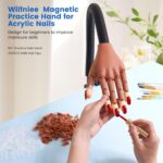 Magnetic Practice Hand for Acrylic Nails: Flexible Fake Nail Training Hand Practice - Manicure Hand Practice Kit for Beginners with 200PCS Nail Tips - Image 7