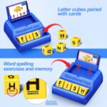 Montessori Matching Letter Game for Kids Ages 3-8 | Educational Learning Spelling Toys with Storage Function | Christmas Birthday Gifts for 3 4 5 6 Year Old Boys & Girls | Larger Blue (50% Bigger) - Image 4