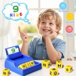 Montessori Matching Letter Game for Kids Ages 3-8 | Educational Learning Spelling Toys with Storage Function | Christmas Birthday Gifts for 3 4 5 6 Year Old Boys & Girls | Larger Blue (50% Bigger) - Image 6