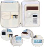 JAKAGO A4 Travel Portfolio Multifunctional Document Organizer Zippered Case for Office Supplies (Black) - Image 4