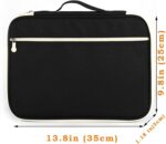 JAKAGO A4 Travel Portfolio Multifunctional Document Organizer Zippered Case for Office Supplies (Black) - Image 5