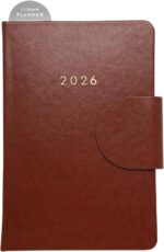 WORLD TRAVELER 2026 Planner - 6x8 Inch Weekly and Monthly Calendar Planner Agenda Book with Bookmark & Ribbon for School and Office, Size 6X8, Brown Circle - Image 3