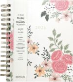 WORLD TRAVELER 2026 Planner Weekly and Monthly - 7'' x 8.75'' Hard Cover January December Spiral Daily Planner 2026 To Do List, Size 7X8.75, Multi/Floral - Image 3