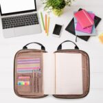 Teamoy Journal Supplies Storage Case, Journal Supplies Holder with Pen Slots, Travel Organizer Holder for B5 Notebooks, Planner, Pens, Journal Supplies and Accessories, Black Quilted - Image 6