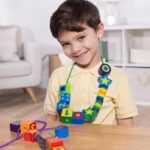 Melissa & Doug Deluxe Wooden Lacing Beads - Educational Activity with 27 Beads and 2 Laces - Image 3