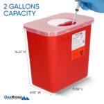 Oakridge Products Large Sharps Container for Home Use and Professional 2 Gallon (3-Pack) with Rotating lid, Biohazard Needle and Syringe Disposal, CDC Certified - Image 3