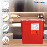 Oakridge Products Large Sharps Container for Home Use and Professional 2 Gallon (3-Pack) with Rotating lid, Biohazard Needle and Syringe Disposal, CDC Certified - Image 7