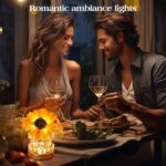 Sunflowers Flower Lamp,Rechargeable Cordless Touch Table Lamp,3-Colour Infinitely Dimming Small Night Light,Festival Restaurant Bedroom Bar Coffee Shop Birthday Gifts for Women Mom - Image 6
