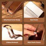 CAGIE Compass Leather Notebook Journal for Men, 100 GSM 288 Pages Lined Journals for Writing, A5 Hardcover Journaling Notebooks Gift Set with Pen for Travel Office Daily Writing - Image 7