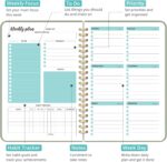 Undated Weekly Planner, Weekly To Do List Notebook with Goal & Habit Tracker Organizer, A5 Weekly Planner Notebook with Spiral Binding, 6.1" x 8.2" - Green - Image 3