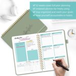 Undated Weekly Planner, Weekly To Do List Notebook with Goal & Habit Tracker Organizer, A5 Weekly Planner Notebook with Spiral Binding, 6.1" x 8.2" - Green - Image 4