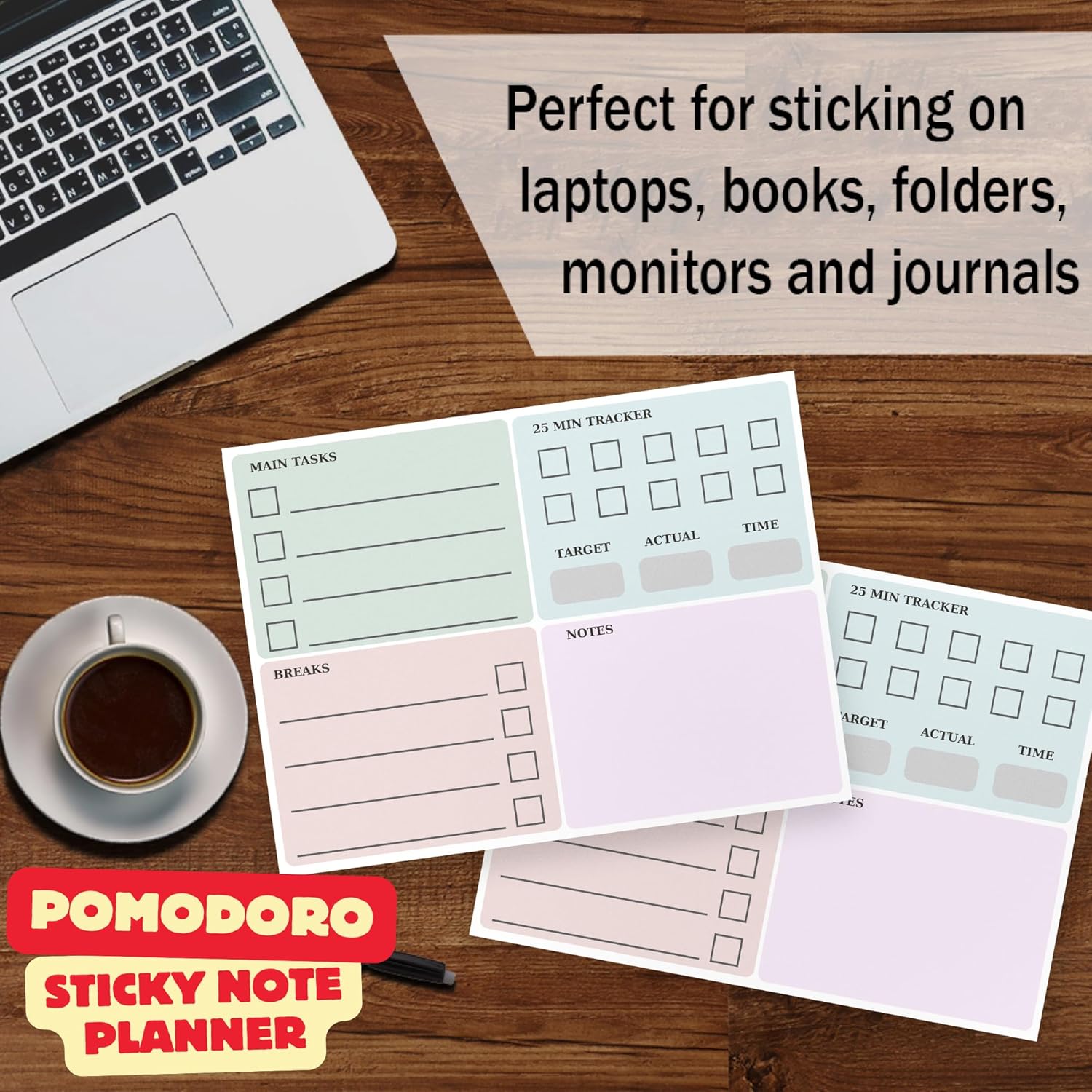 The Pomodoro Technique Planner Sticky to Do List | Addition to Pomodoro Timer | 8"x6" Productivity Goal Planning Notepad | Organization Products for Work and Study Journal - Image 5