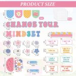 Growth Mindset Bulletin Board Set Motivational Posters Floral Brain Classroom Decorations Change Your Mindset Cutouts with 140Pcs Glue Points for School Chalkboard Wall Decor, 65Pcs - Image 3