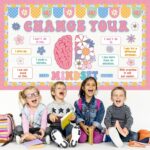 Growth Mindset Bulletin Board Set Motivational Posters Floral Brain Classroom Decorations Change Your Mindset Cutouts with 140Pcs Glue Points for School Chalkboard Wall Decor, 65Pcs - Image 7