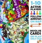 QUOKKA Board Game 1 to 10 Players - Learning, Educational - Geography, World - 100 Question Cards, Top Facts - Indoor, Outdoor - Kids, Teens, Adults, Family - Image 4