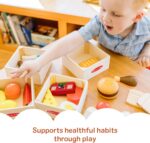 Melissa & Doug Food Groups - 21 Hand-Painted Wooden Pieces and 4 Crates - Image 3