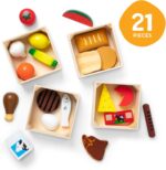 Melissa & Doug Food Groups - 21 Hand-Painted Wooden Pieces and 4 Crates - Image 6