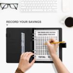 Money Saver Budget Binder Book with Pouches, 100 Envelope Challenge Binder with Numbers, A5 Money Budget Envelopes for Cash Saving $5,050 Black - Image 6
