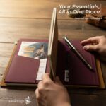 WANDERINGS Zipper Case Card Sleeve Holder Travelers Journal Accessory for Refillable Travel Journals - A5 Size - 5.25" x 8.25" - Durable 100% Cotton Fabric Planner Accessories Case - Image 4