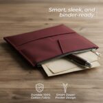 WANDERINGS Zipper Case Card Sleeve Holder Travelers Journal Accessory for Refillable Travel Journals - A5 Size - 5.25" x 8.25" - Durable 100% Cotton Fabric Planner Accessories Case - Image 6