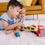 Melissa & Doug Magnetic Car Loader Wooden Toy Set with 4 Cars and 1 Semi-Trailer Truck Crane Wooden Toy, Vehicle Toys for Kids Ages 3+ - Image 3