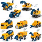 MIEBELY Toddler Robot Construction Vehicles Set – 5Pcs Transforming Robots for Kids - Magnetic Toys with Sturdy Connectors – Easy DIY Assembly Function – 5-in-1 Educational STEM Toys - Image 3