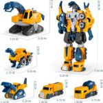 MIEBELY Toddler Robot Construction Vehicles Set – 5Pcs Transforming Robots for Kids - Magnetic Toys with Sturdy Connectors – Easy DIY Assembly Function – 5-in-1 Educational STEM Toys - Image 7