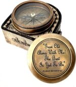 Gift for Husband Wife - Brass Compass 2" | Engraved Quote Birthday Wedding Anniversary Christmas Romantic Love Gifts idea for Boyfriend Girlfriend Men Women Him Her (Grow Old Along with Me) - Image 7