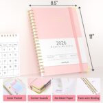Forvencer 2026 Planner, Hardcover Calendar Planner Weekly and Monthly, Jan 2026 - Dec 2026, 8.5" x 11", Spiral Daily Organizer for Home School, Pink - Image 6
