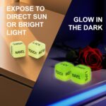 Date Night Dice Couple Games 6PCS, Couples Decision Dice for Romantic Ideas, Funny Naughty Boyfriend Girlfriend for Husband or Wife Acrylic Position Decision Toy（Glow in The Dark） - Image 4