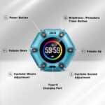 Pomodoro Timer, Magnetic Visual Timer with Flip Countdown, Silent & Alarm, Tools for Anyone, Cube Digital Timer for for Work, Kitchen Cooking, Study, 3/5/10/25/30/60min & Custom Countdown - Turquoise - Image 7