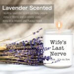 Homsolver Gifts for Wife from Husband, Funny Birthday, Christmas, Anniversary, Valentines, Romantic Lavender Scented Candles, Wife's Last Nerve - Image 3