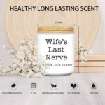Homsolver Gifts for Wife from Husband, Funny Birthday, Christmas, Anniversary, Valentines, Romantic Lavender Scented Candles, Wife's Last Nerve - Image 4