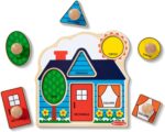 Melissa & Doug First Shapes Jumbo Knob Puzzle, Wooden Peg Puzzle for Toddlers, Educational Toy for Shape Recognition and Fine Motor Skills, Ages 1+ - Image 5