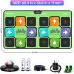FWFX Wireless Dance Mat for TV, 2-Player Musical Electronic Dancing Pad for Kids & Adults, for Family Party Games, Exercise, Yoga & Fitness - Birthday for Boys & Girls(Green) - Image 8