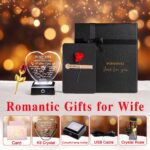 ZHSHWAT Christmas Day Birthday Gifts for Wife, Husband Crystal Multi Colour Night Light Gift for Wife, Romantic Crystal Rose Decor for Wife Anniversary Birthday Gifts Ideas - Image 3